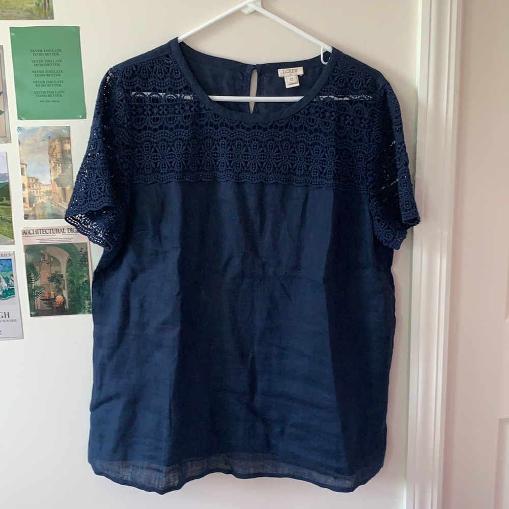 Linen and lace summer blouse